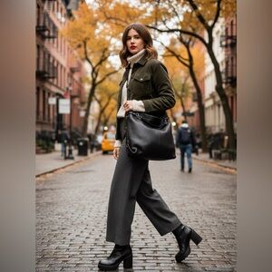 COACH F16618 Brooke Hobo Pebble Leather Vintage Bag Large GUC